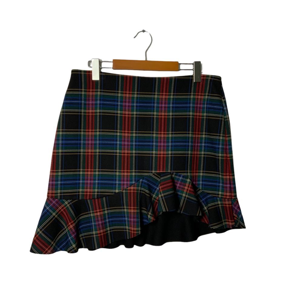 Zara Plaid Mini Skirt in Black, Red, Blue
